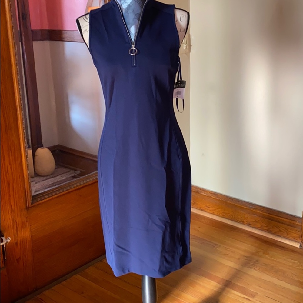 NEW Lauren by RL  sleeveless navy dress, Size M